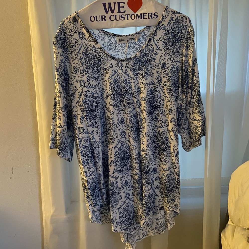 Blue ginger point blouse